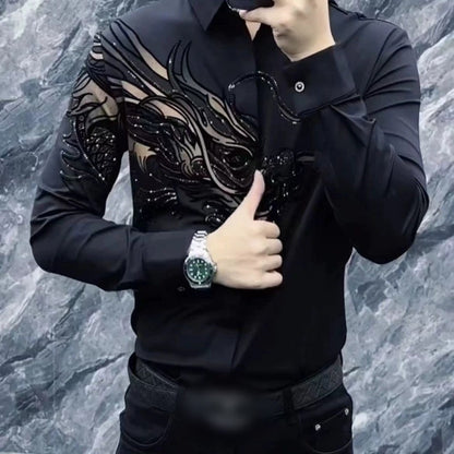 🖤Black Friday Sale🖤👔 Men’s Slim Fit Printed Shirt – Turn Every Head in the Room!