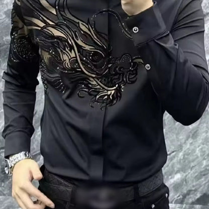 🖤Black Friday Sale🖤👔 Men’s Slim Fit Printed Shirt – Turn Every Head in the Room!