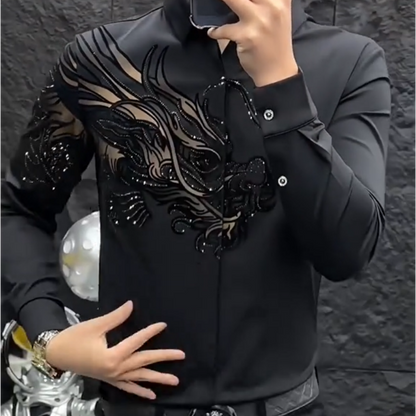 🖤Black Friday Sale🖤👔 Men’s Slim Fit Printed Shirt – Turn Every Head in the Room!