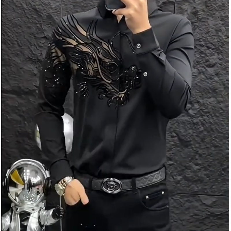 🖤Black Friday Sale🖤👔 Men’s Slim Fit Printed Shirt – Turn Every Head in the Room!