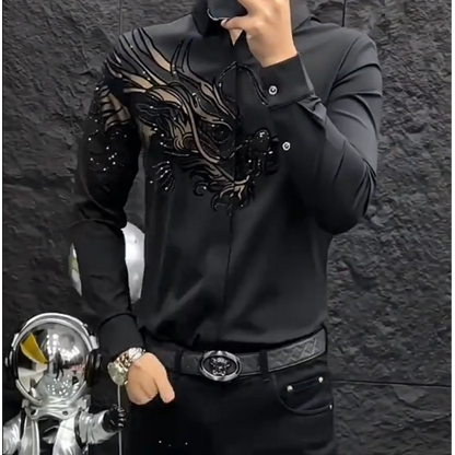 🖤Black Friday Sale🖤👔 Men’s Slim Fit Printed Shirt – Turn Every Head in the Room!