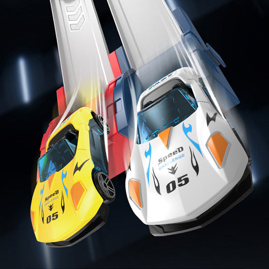 🏎️Ať závod začne!⚡Dvojnásobná trať, dvojnásobná zábava🏆žádné baterie nejsou potřeba, jen čistá rychlost! - ✨【Dvojitá závodní dráha s odpalovačem autíček pro děti】✨