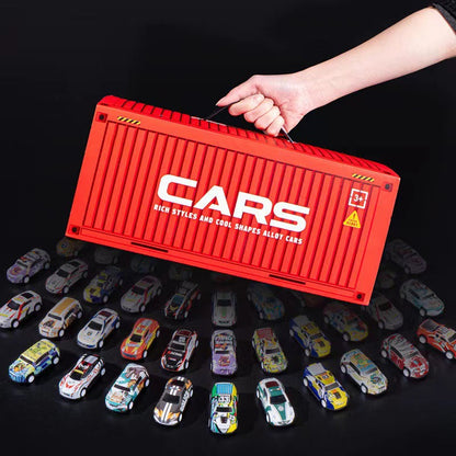 🚗🚓🚕🛺🚙48 Mini Pull-Back Cars with Built-In Garage Set