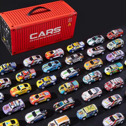 🚗🚓🚕🛺🚙48 Mini Pull-Back Cars with Built-In Garage Set