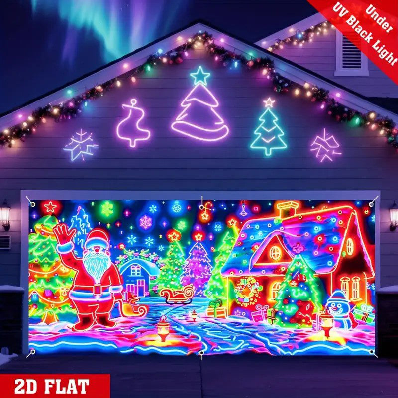 🎄Black Friday-Aktion: 40 % Rabatt!🔥Weihnachtsbanner für Garagentorabdeckung