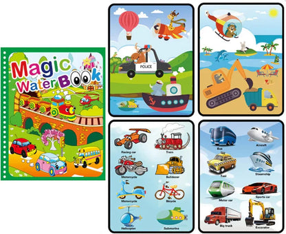 🎨 NYNÍ SLEVA 50 %! ✨ Montessori kniha s vodním kreslením - opakovaně použitelné stránky s neviditelnými vzory odhalenými vodním perem pro vzdělávací zábavu 💦📚