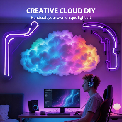 📢📢50  % OFF !!⏰DIY USB-Powered Thundercloud LED Light Decor🌈☁️