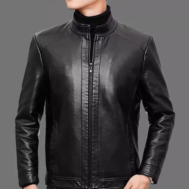 🖤Black Friday Sale:50% OFF🖤Men’s Warm Plush Lining Leather Jacket Coat - Gift for Him!