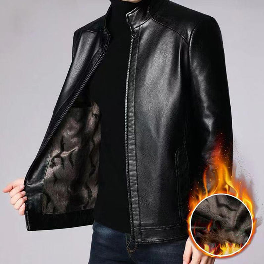 🖤Black Friday Sale:50% OFF🖤Men’s Warm Plush Lining Leather Jacket Coat - Gift for Him!