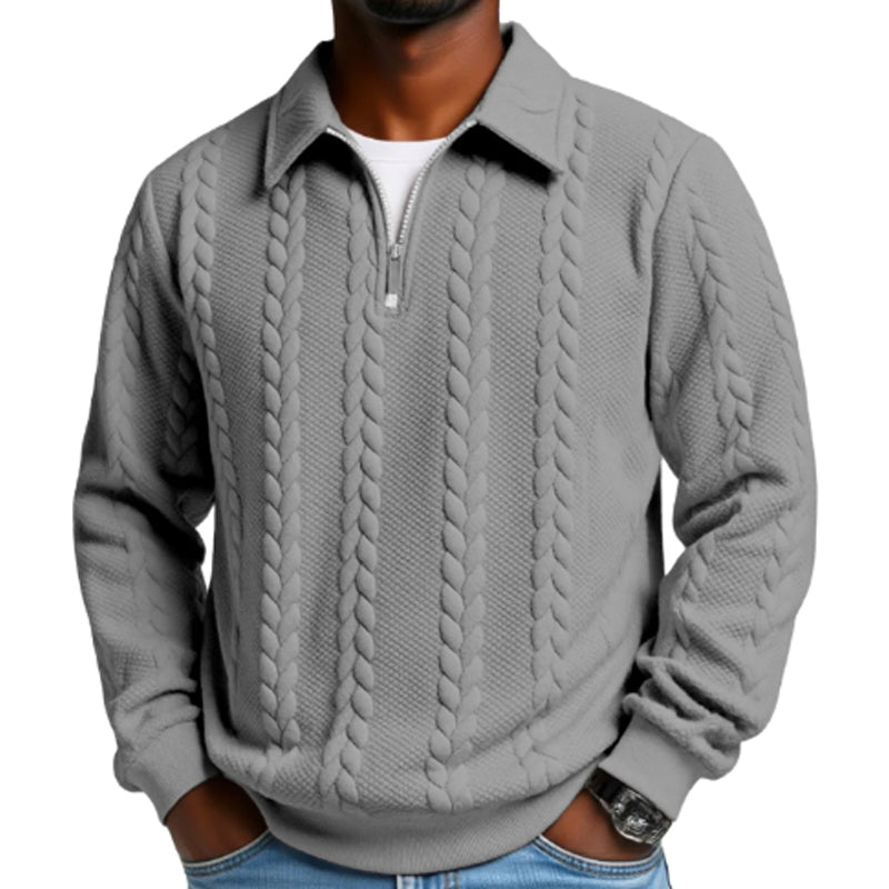🔥2026 New arrivals offer-Men's Casual Half-Zip Cable-Knit Sweater