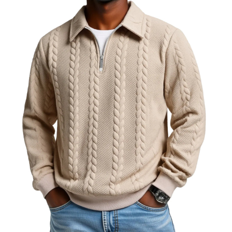 🔥2026 New arrivals offer-Men's Casual Half-Zip Cable-Knit Sweater