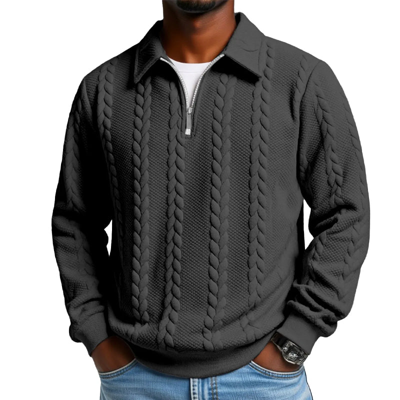 🔥2026 New arrivals offer-Men's Casual Half-Zip Cable-Knit Sweater