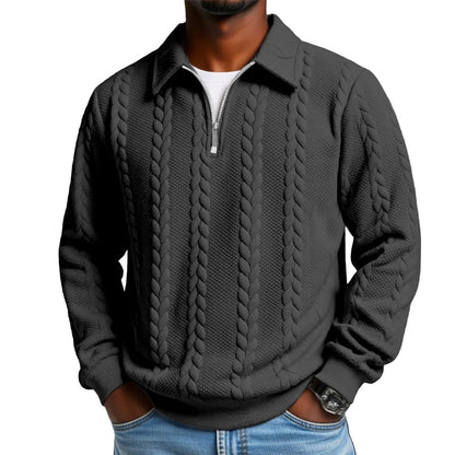 🔥2026 New arrivals offer-Men's Casual Half-Zip Cable-Knit Sweater