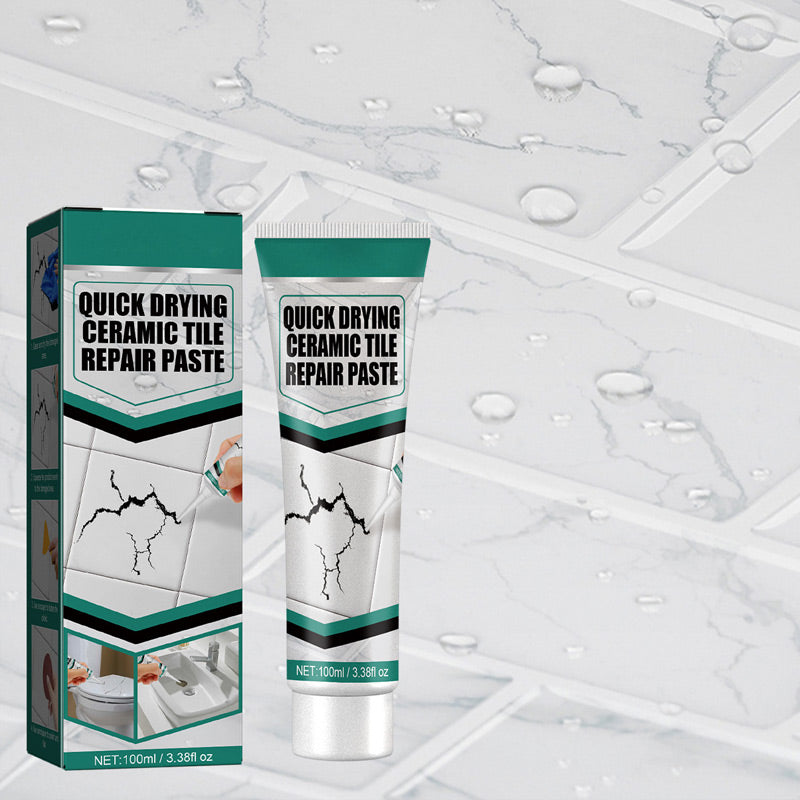 Quick Drying Ceramic Tile Repair Paste – Waterproof Crack & Chip Filler, Tile Marble Sink Toilet Repair Cream for Bathroom Kitchen Surface Restoration