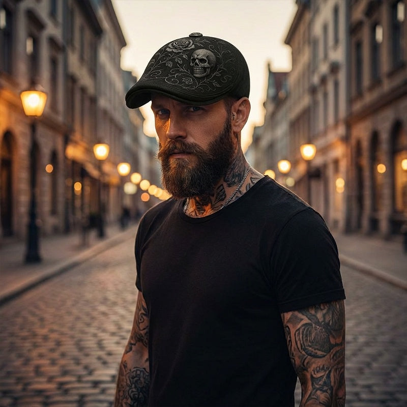 🔥New arrival 50% OFF🔥Skull & Thorn Flat Cap