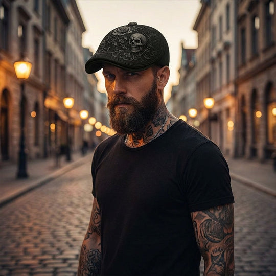 🔥New arrival 50% OFF🔥Skull & Thorn Flat Cap