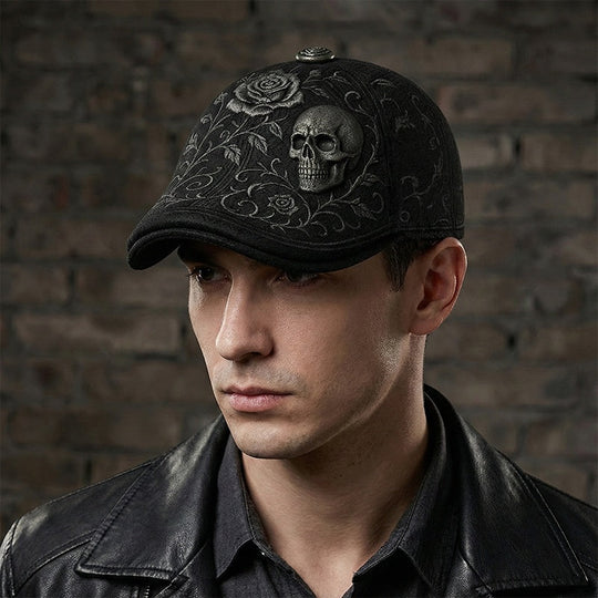 🔥New arrival 50% OFF🔥Skull & Thorn Flat Cap