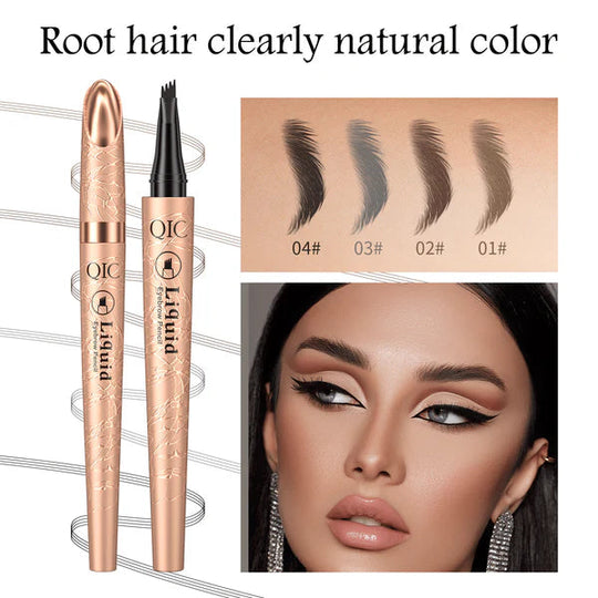 ✏️ BUY 1 GET 1 FREE! ✨ 3D Microblading Eyebrow Pencil – 4-Prong Tip, Waterproof & Natural Hair-Like Strokes 🖌️