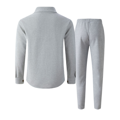 Pánská Waffle Button-Down Jacket & Sada kalhot