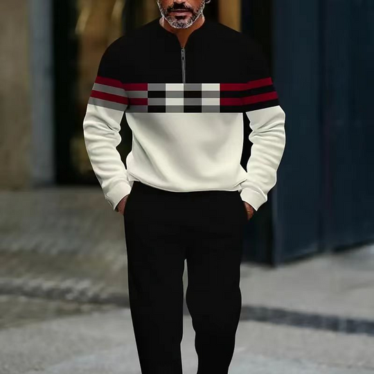 🎁New arrival 50% OFF💥Men's Graphic Print Pullover & Pants Set – Street Style, Comfort Fit & Casual Look 👖