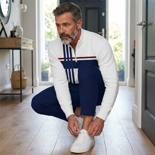 🎁New arrival 50% OFF💥Men's Graphic Print Pullover & Pants Set – Street Style, Comfort Fit & Casual Look 👖