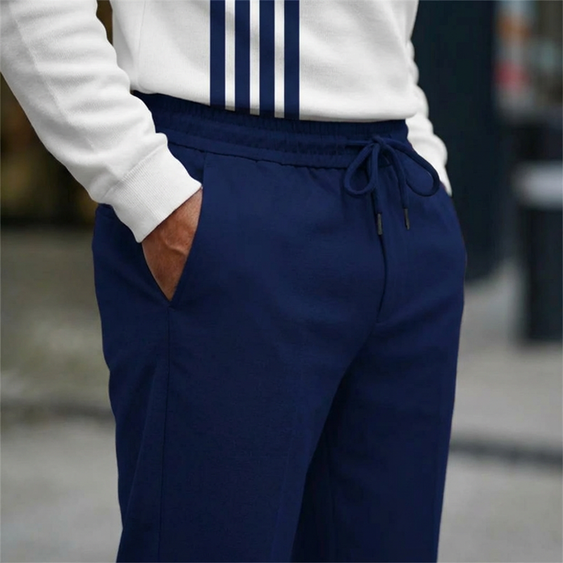 🎁New arrival 50% OFF💥Men's Graphic Print Pullover & Pants Set – Street Style, Comfort Fit & Casual Look 👖