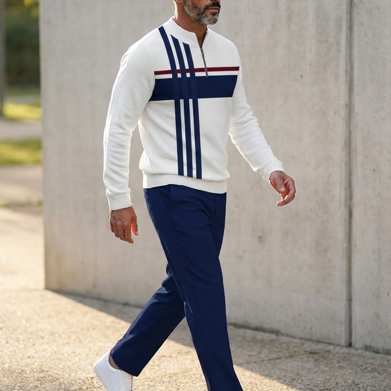 🎁New arrival 50% OFF💥Men's Graphic Print Pullover & Pants Set – Street Style, Comfort Fit & Casual Look 👖