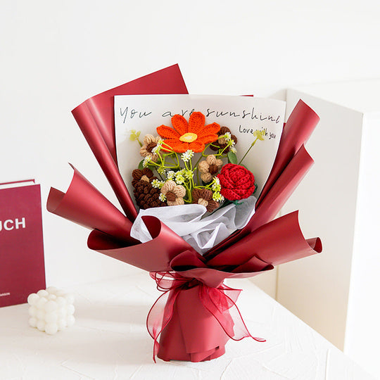 💐Den matek💕Ručně háčkovaná jemná květinová kytice