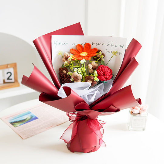 💐Den matek💕Ručně háčkovaná jemná květinová kytice