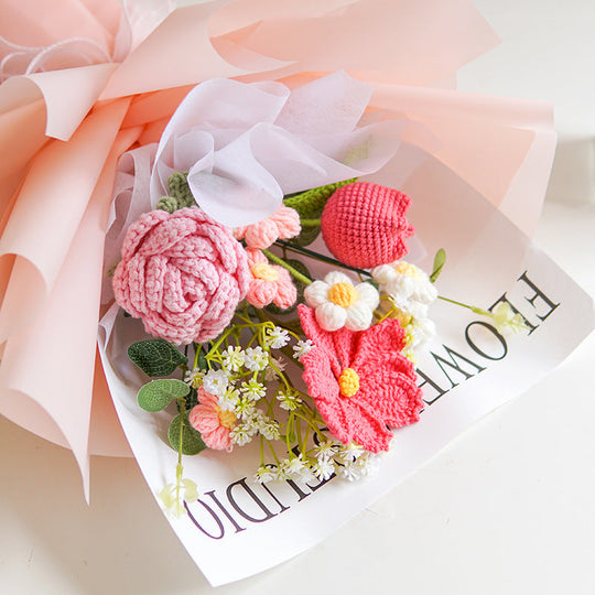 💐Den matek💕Ručně háčkovaná jemná květinová kytice
