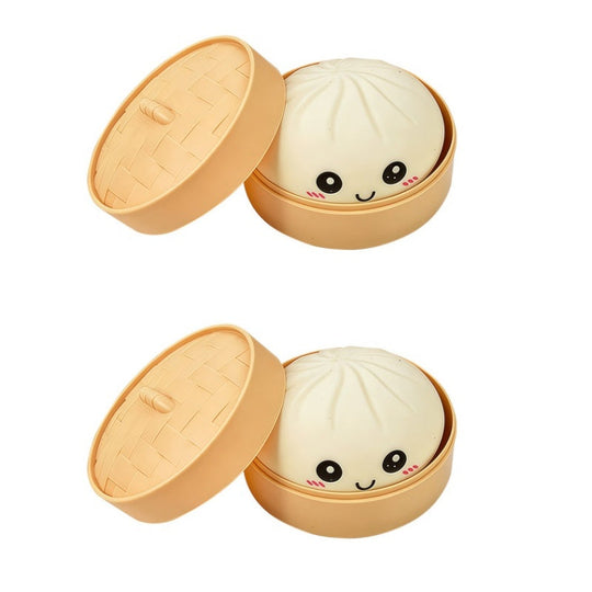 Cute Dumpling Squeeze Toy with Steamer