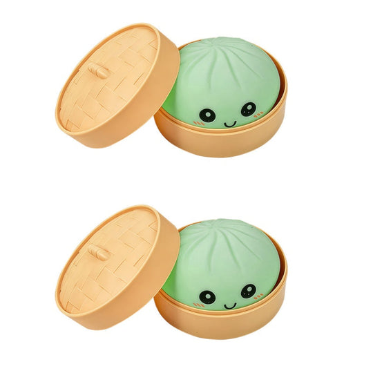 Cute Dumpling Squeeze Toy with Steamer