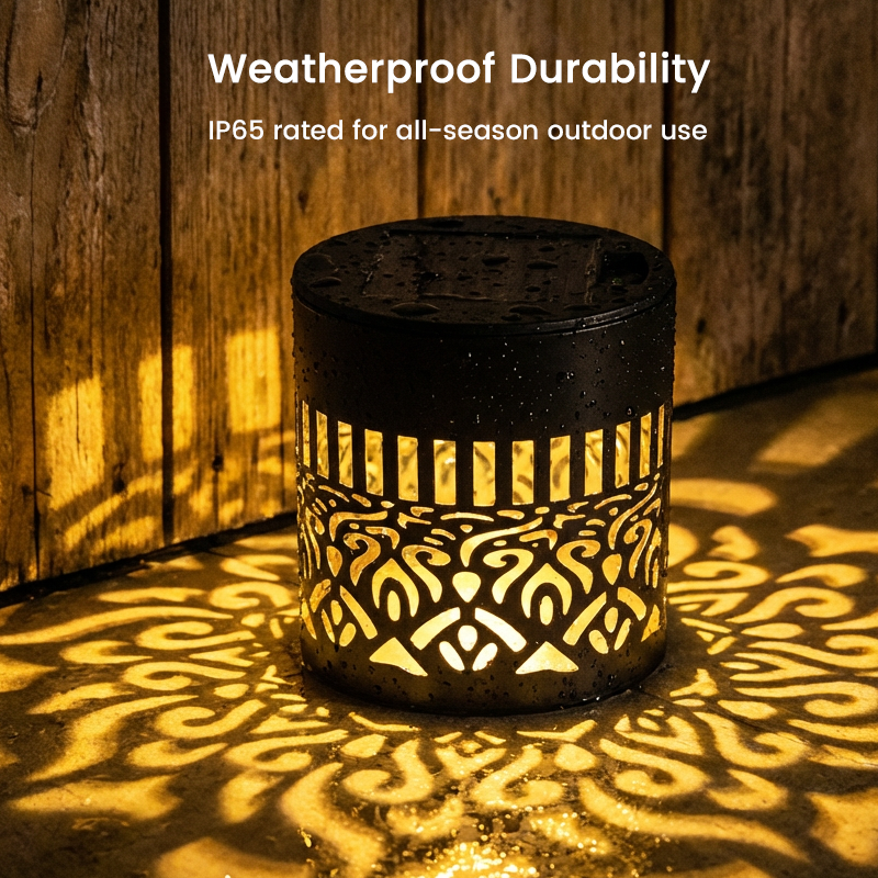 ☀️ Solární mandala světlo do zahrady &  terasa – stojací lampa 2 v 1 &  nástěnné svítidlo – Dekorativní světelná dekorace s vintage efektem – Nerezové &  odolný