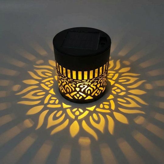 ☀️ Solární mandala světlo do zahrady &  terasa – stojací lampa 2 v 1 &  nástěnné svítidlo – Dekorativní světelná dekorace s vintage efektem – Nerezové &  odolný