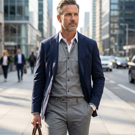 🥳2026 HOT SALE🥳💞50% OFF!✨ 💝 Men’s 2-Piece Solid Color Walking Suit Set – Modern Loose Fit, Wrinkle-Resistant & Effortlessly Stylish 💎✨