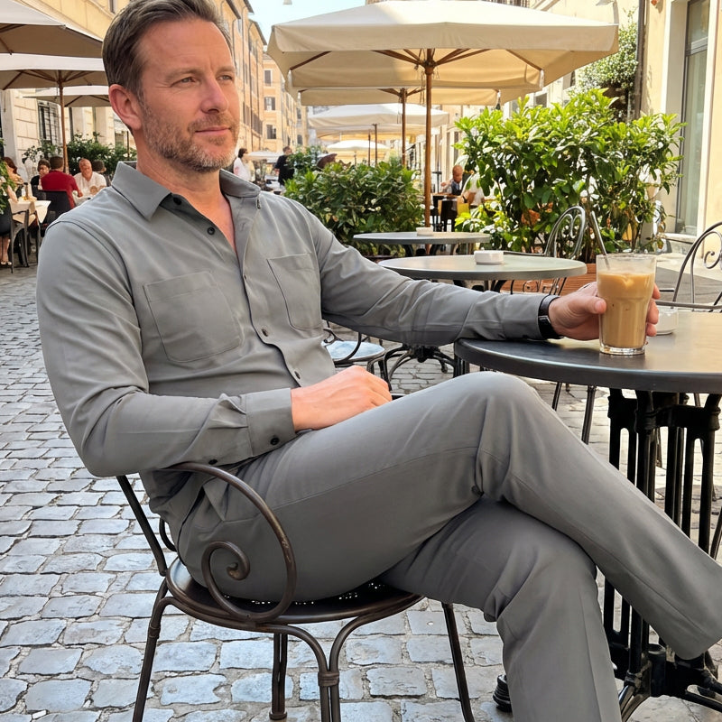 🥳2026 HOT SALE🥳💞50% OFF!✨ 💝 Men’s 2-Piece Solid Color Walking Suit Set – Modern Loose Fit, Wrinkle-Resistant & Effortlessly Stylish 💎✨
