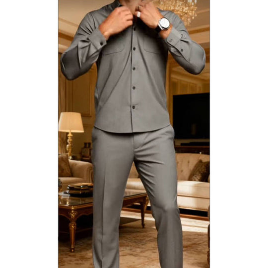 🥳2026 HOT SALE🥳💞50% OFF!✨ 💝 Men’s 2-Piece Solid Color Walking Suit Set – Modern Loose Fit, Wrinkle-Resistant & Effortlessly Stylish 💎✨