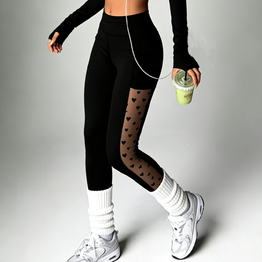 🧘New arrival 40% OFF!💕 Women's Mesh High Waist Yoga Pants – Tummy Control, Side Pocket & Butt-Lifting 🍑
