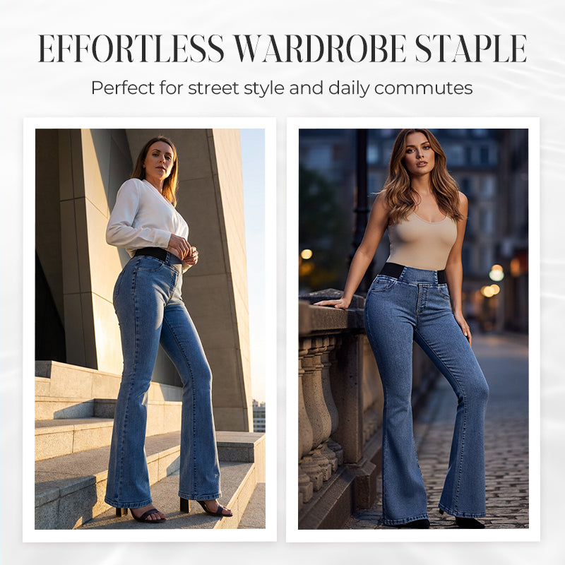 🥳2026 HOT SALE🥳💞50K+ SOLD!👵👖 50% OFF! High-Waist Stretch Flare Jeans – Gentle tummy control, comfy stretch. Flattering flare leg. Perfect for daily wear. 🌸✨