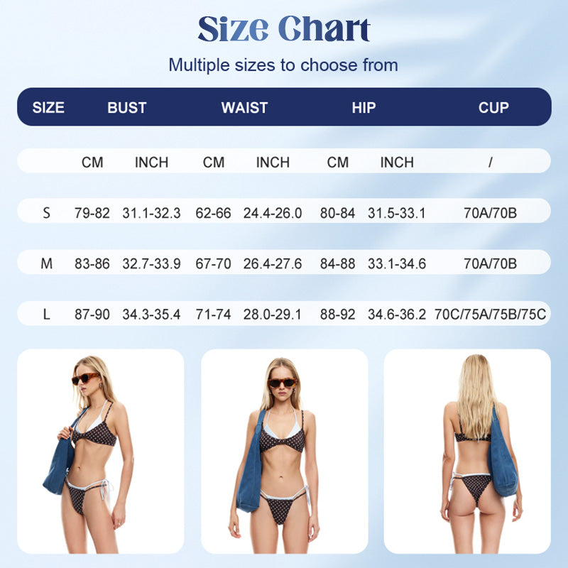 ⏰️ Last Day Special Price !!!! 🔥Women's Polka Dot Side-Tie Bikini Set