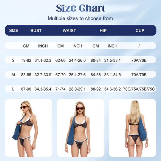⏰️ Last Day Special Price !!!! 🔥Women's Polka Dot Side-Tie Bikini Set