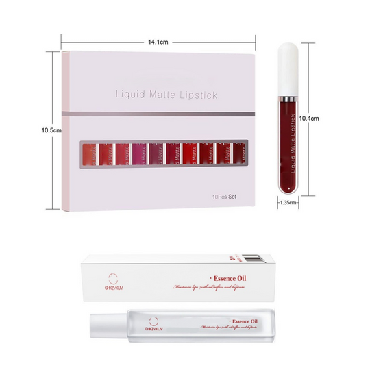 ⏳Time-Limited Special⏰10Pcs Matte Waterproof  Long Lasting Lip Gloss