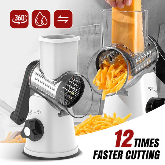 🔥Kitchen Artifact🔥3 in 1 Rotary Cheese Grater Vegetable Slicer