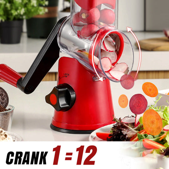 🔥Kitchen Artifact🔥3 in 1 Rotary Cheese Grater Vegetable Slicer