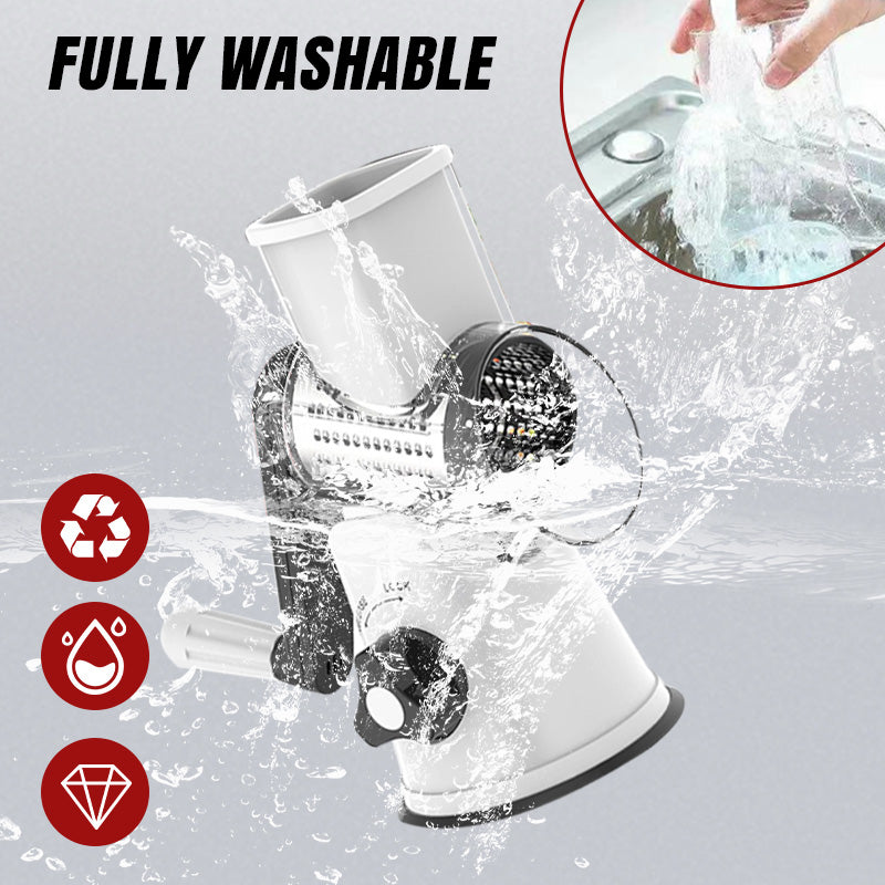 🔥Kitchen Artifact🔥3 in 1 Rotary Cheese Grater Vegetable Slicer