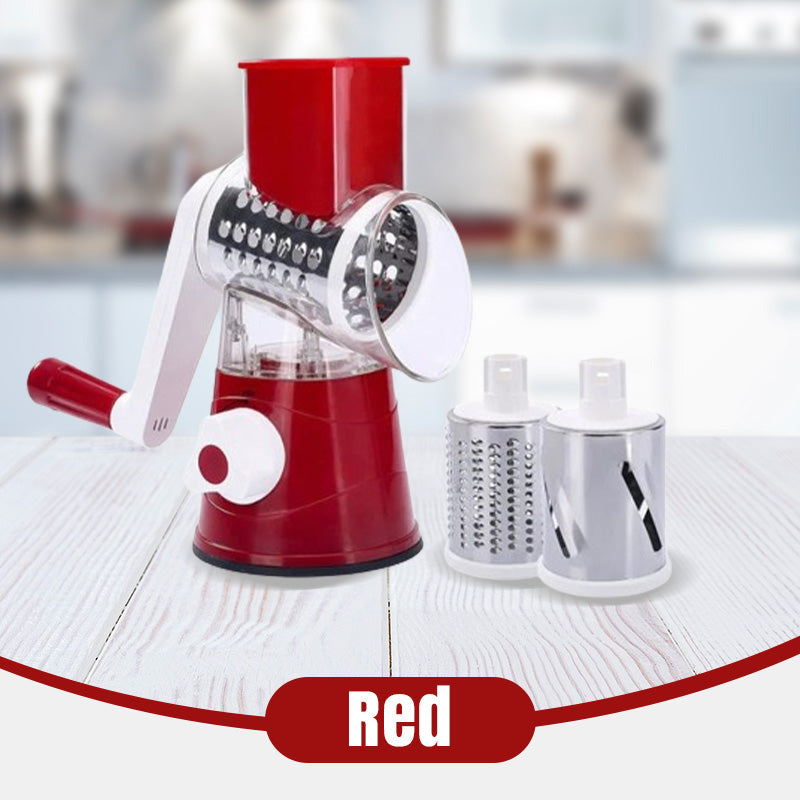 🔥Kitchen Artifact🔥3 in 1 Rotary Cheese Grater Vegetable Slicer