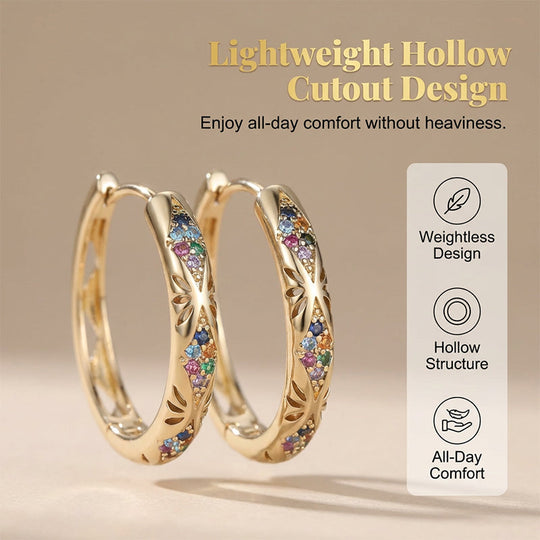 🔥Limited Time Special Price !!🎉Sparkling Zircon Hollow Hoop Earrings