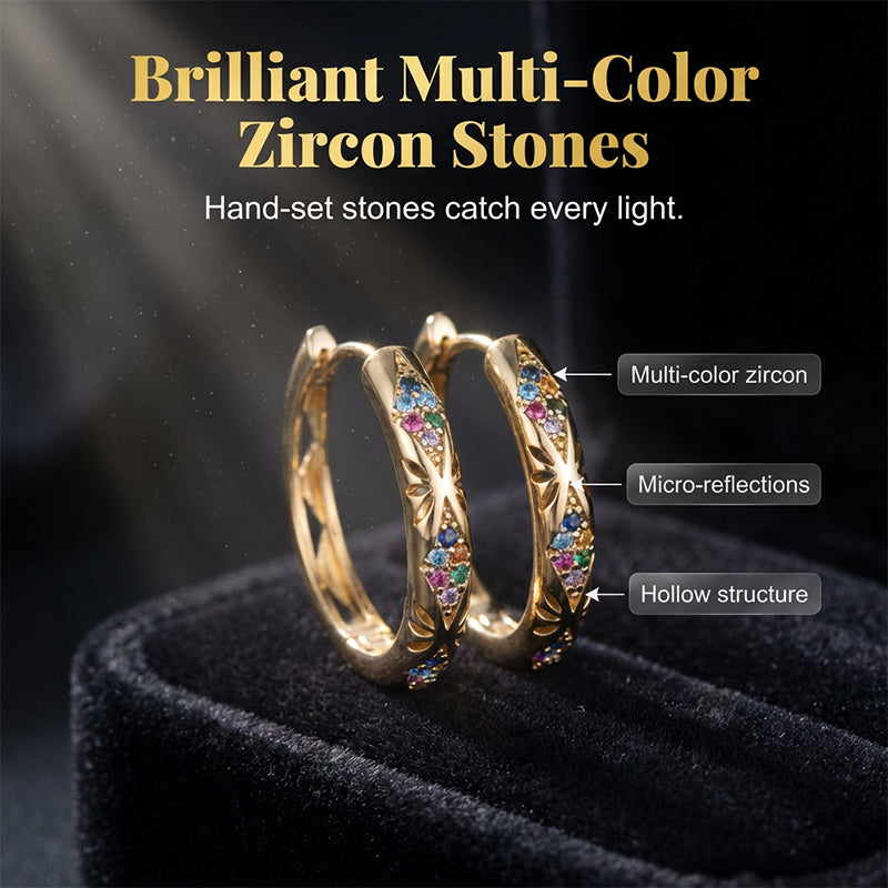 🔥Limited Time Special Price !!🎉Sparkling Zircon Hollow Hoop Earrings