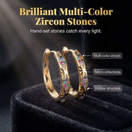 🔥Limited Time Special Price !!🎉Sparkling Zircon Hollow Hoop Earrings