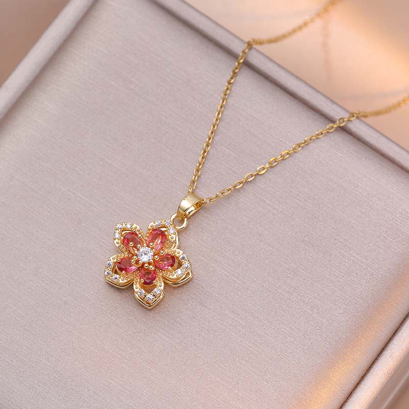 Women's Romantic Blossom Pendant Necklace